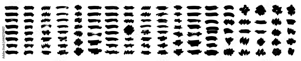 black ink brush stroke set vector collection black ink brush stroke set vector collection