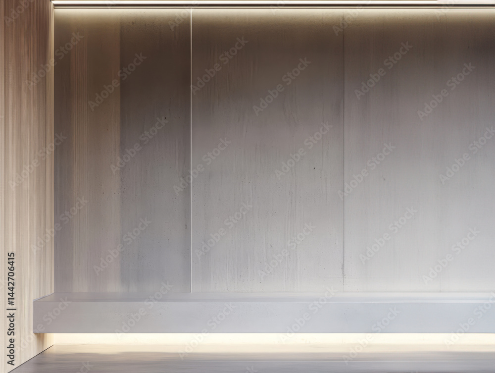 Fototapeta premium Minimalist interior design showcasing sleek lines and subtle lighting in contemporary space