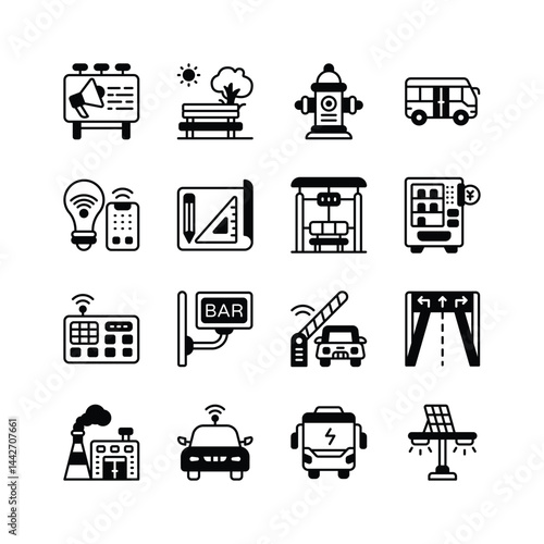 Grab this premium collection depicting smart technology glyph icons