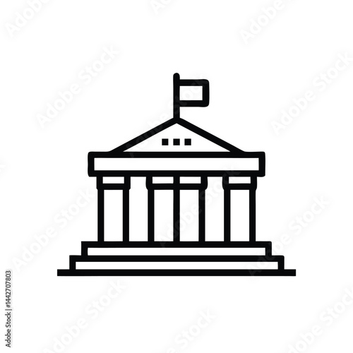 government building courthouse on white background for web and graphic design