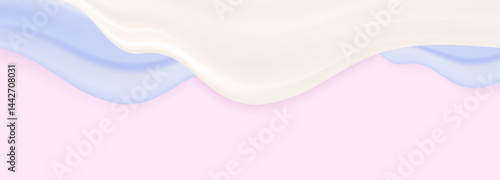 Liquid  blue vector dripping ice cream texture.Glossy sugary flow drip.