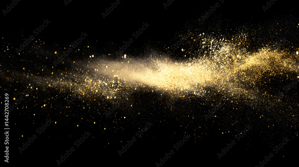 A black background with golden particles floating, creating an elegant and luxurious atmosphere.
A black background with golden particles floating, creating an elegant and luxurious atmosphere.