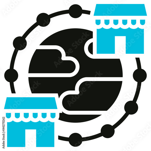 Duopoly Glyph Blue Grey Icon