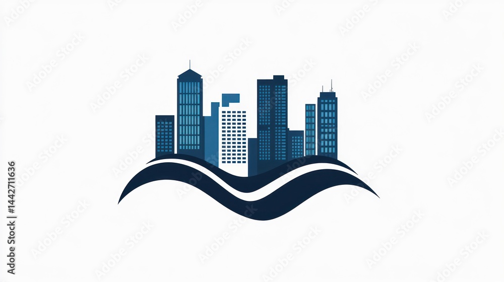 Obraz premium Cityscape on Water, Urban Design