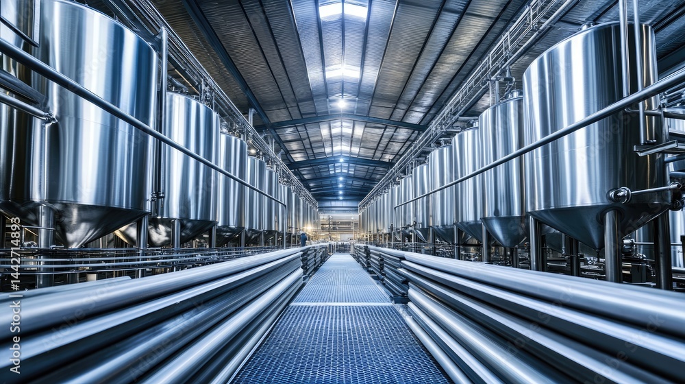 Wide angle of clean and organized manufacturing area