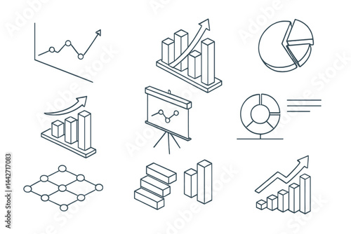 Graphical representation of financial data analysis using various chart types for effective visualization and decision-making