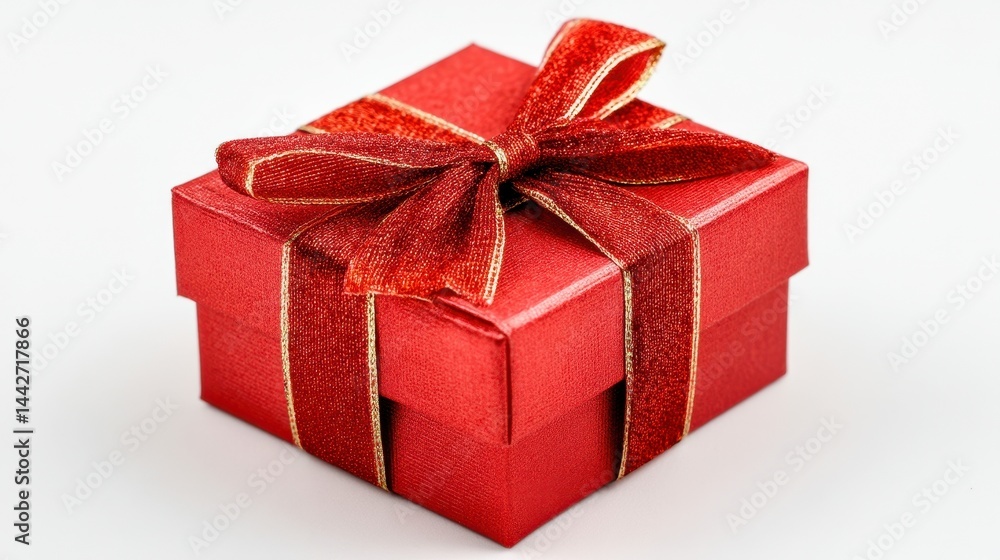 Obraz premium Red Gift Box with Ribbon