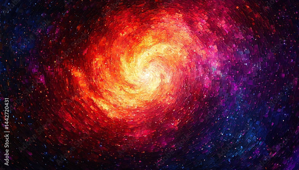 Obraz premium Vibrant cosmic swirl, fiery hues