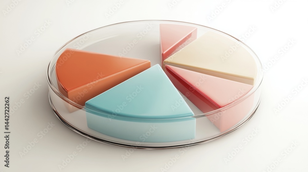 Obraz premium Professional D pie chart with muted tones and a clear, clean design