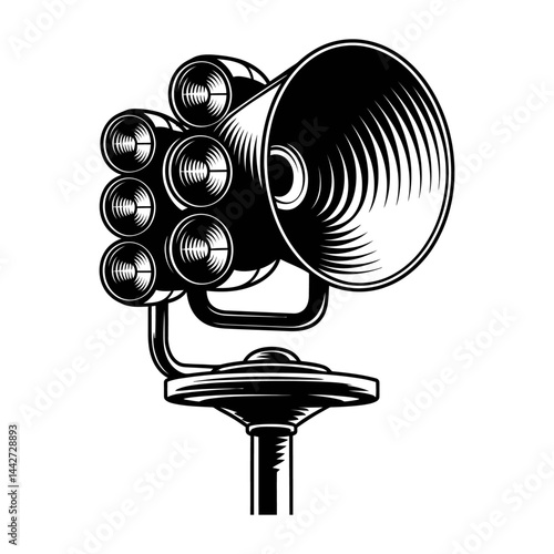 retro microphone vector illustration