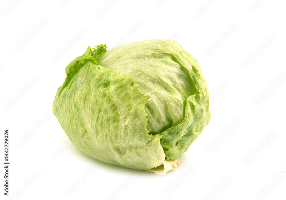 Fototapeta premium Green iceberg lettuce isolated on white background