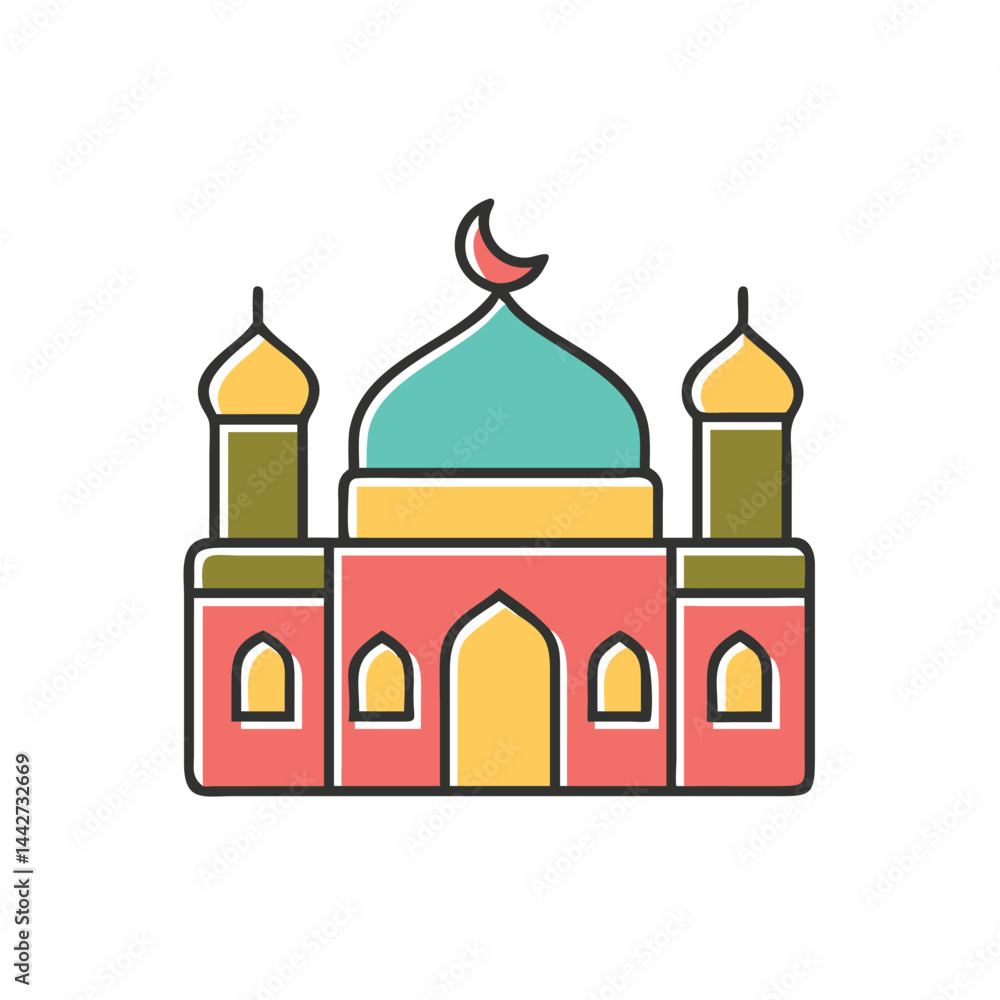 mosque on white background for web and graphic design mosque on white background for web and graphic design