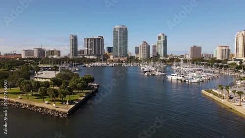 St Petersburg Florida downtown aerial footage
