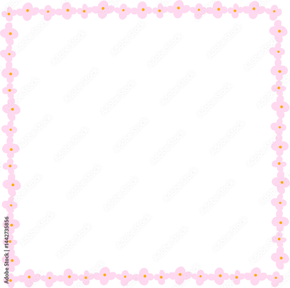 Obraz premium Pink Flower Pattern Frame with Soft Pastel Charm