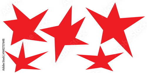 Set of trendy irregular black stars. Simple funky groovy abstract shapes.