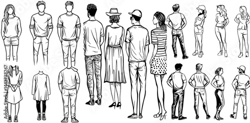 The silhouetted figures of a man and woman standing side by side illustrate a minimalist approach to gender representation