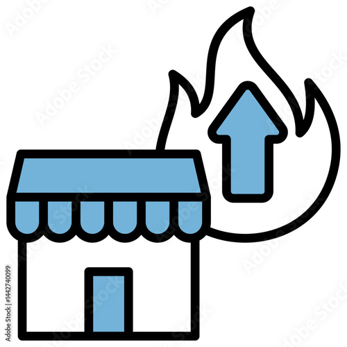 Market Power Blue Black Icon