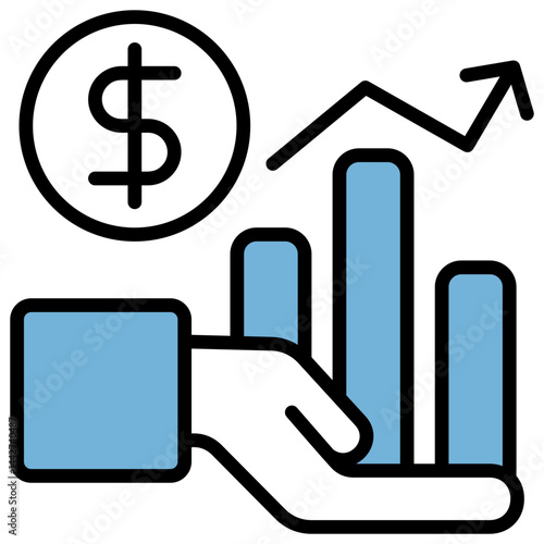 Profit Blue Black Icon
