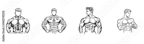 A muscular man's silhouette highlights his powerful physique and bodybuilding prowess