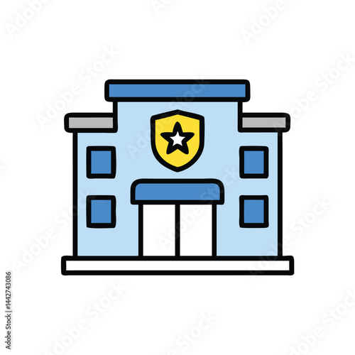 police station on white background for web and graphic design