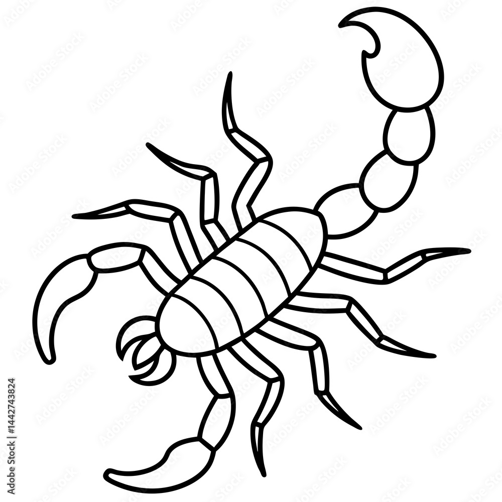 Fototapeta premium Sleek Scorpion Simple Line Art Vector