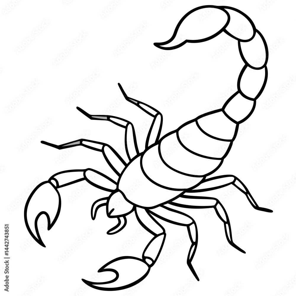 Obraz premium Sleek Scorpion Simple Line Art Vector