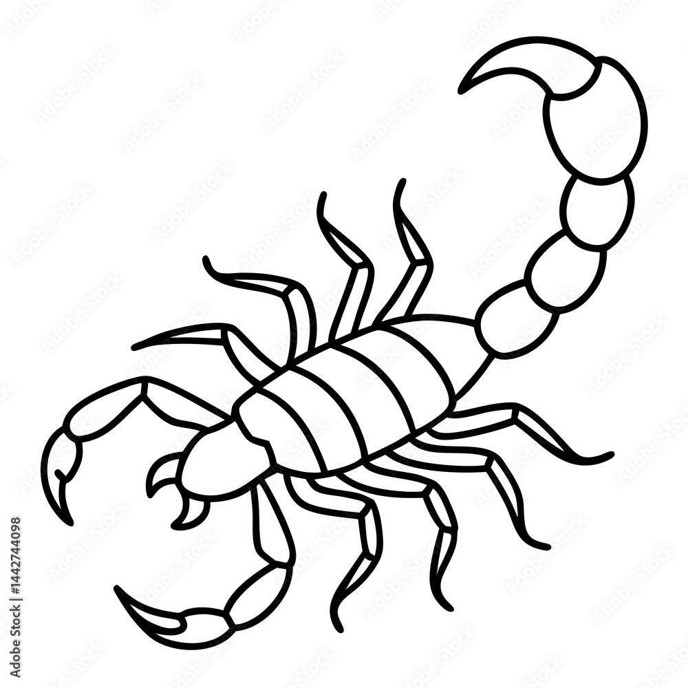 Obraz premium Sleek Scorpion Simple Line Art Vector