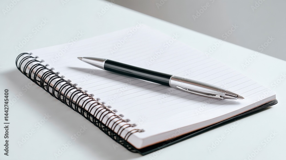 Notebook and Pen on Table Notebook and Pen on Table