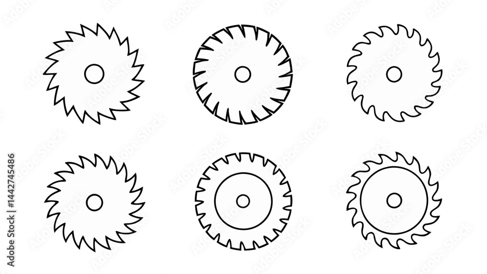circular saw blade line art vector circular saw blade line art vector