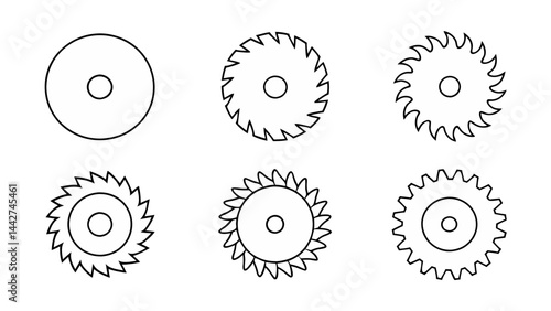 circular saw blade line art vector