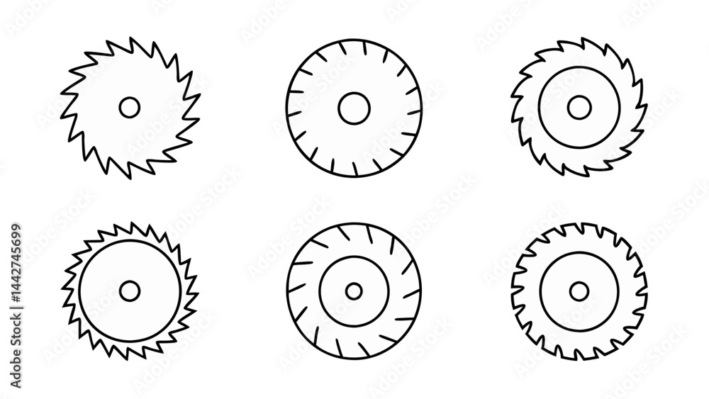 circular saw blade line art vector circular saw blade line art vector