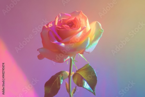 Vibrant rose in pastel hues