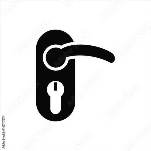 door handle vector icon line template