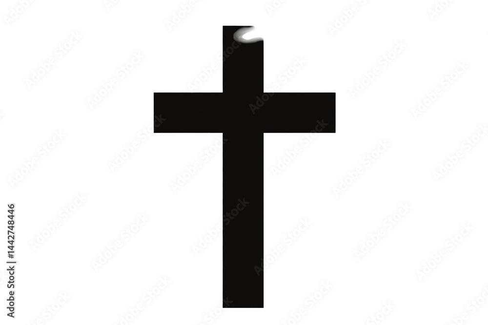 a black cross on a white background