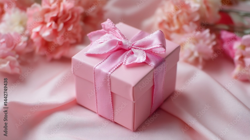 Pink Gift Box with Ribbon Pink Gift Box with Ribbon
