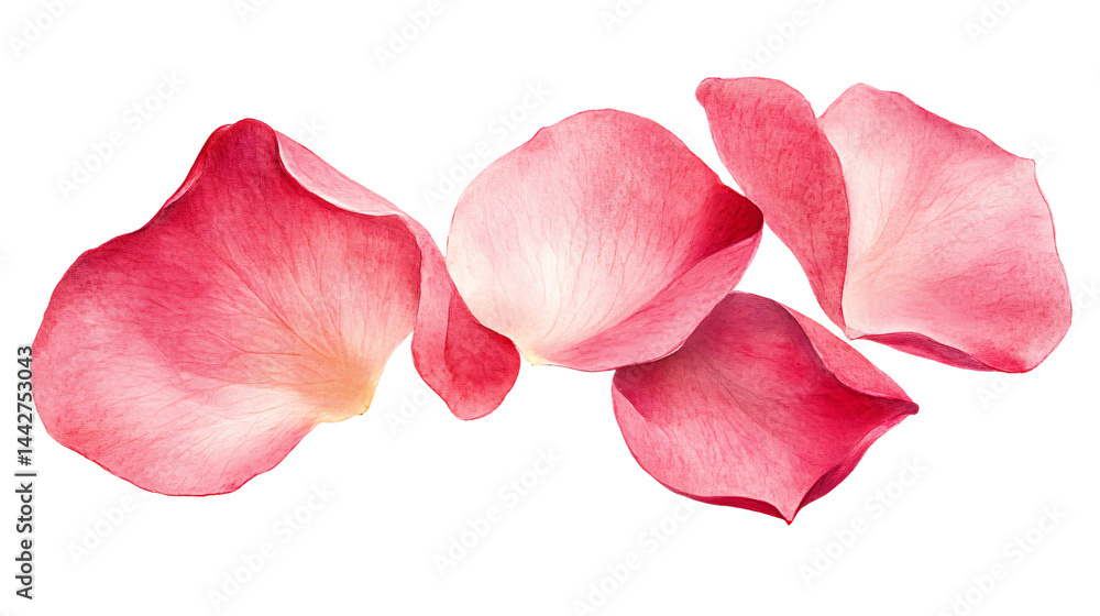 custom made wallpaper toronto digitalElegant Rose Pink Petals Watercolor Illustration Isolated on White Background