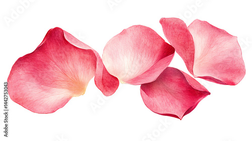 Wallpaper Mural Elegant Rose Pink Petals Watercolor Illustration Isolated on White Background Torontodigital.ca