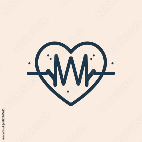vector illustration of heartbeat line