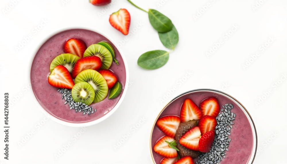 Colorful Smoothie Bowls with Fresh Fruits