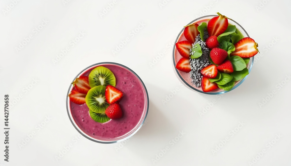 Colorful Smoothie Bowls with Fresh Fruits