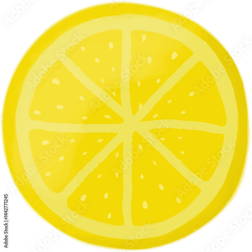Lemon Sliced illustration. Fruit. Healthy food, Farmer's market