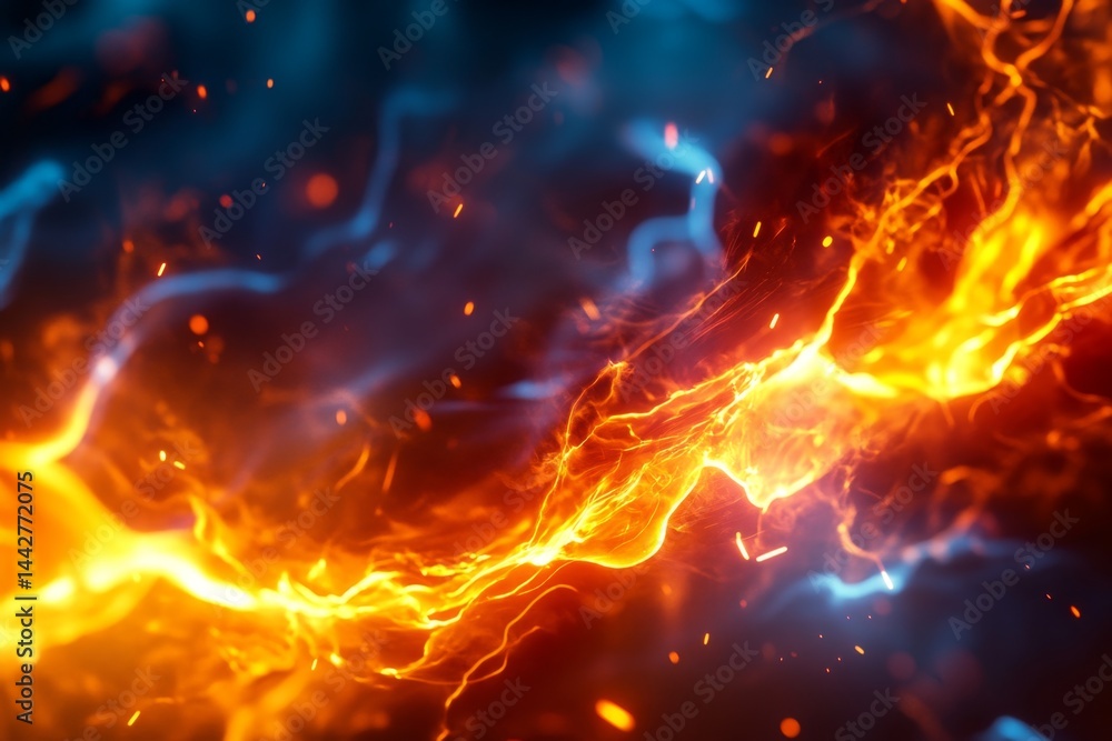 Abstract fiery flames, dynamic energy Abstract fiery flames, dynamic energy