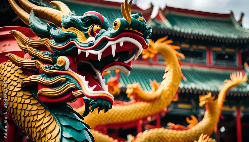 custom made wallpaper toronto digitalDragon Statue at a Chinese Temple