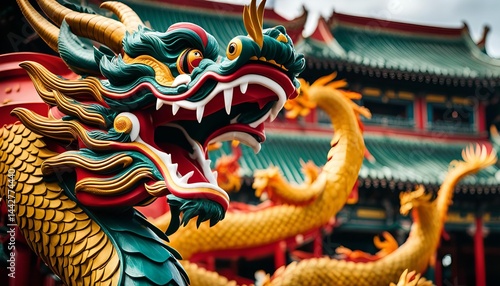 Wallpaper Mural Dragon Statue at a Chinese Temple Torontodigital.ca