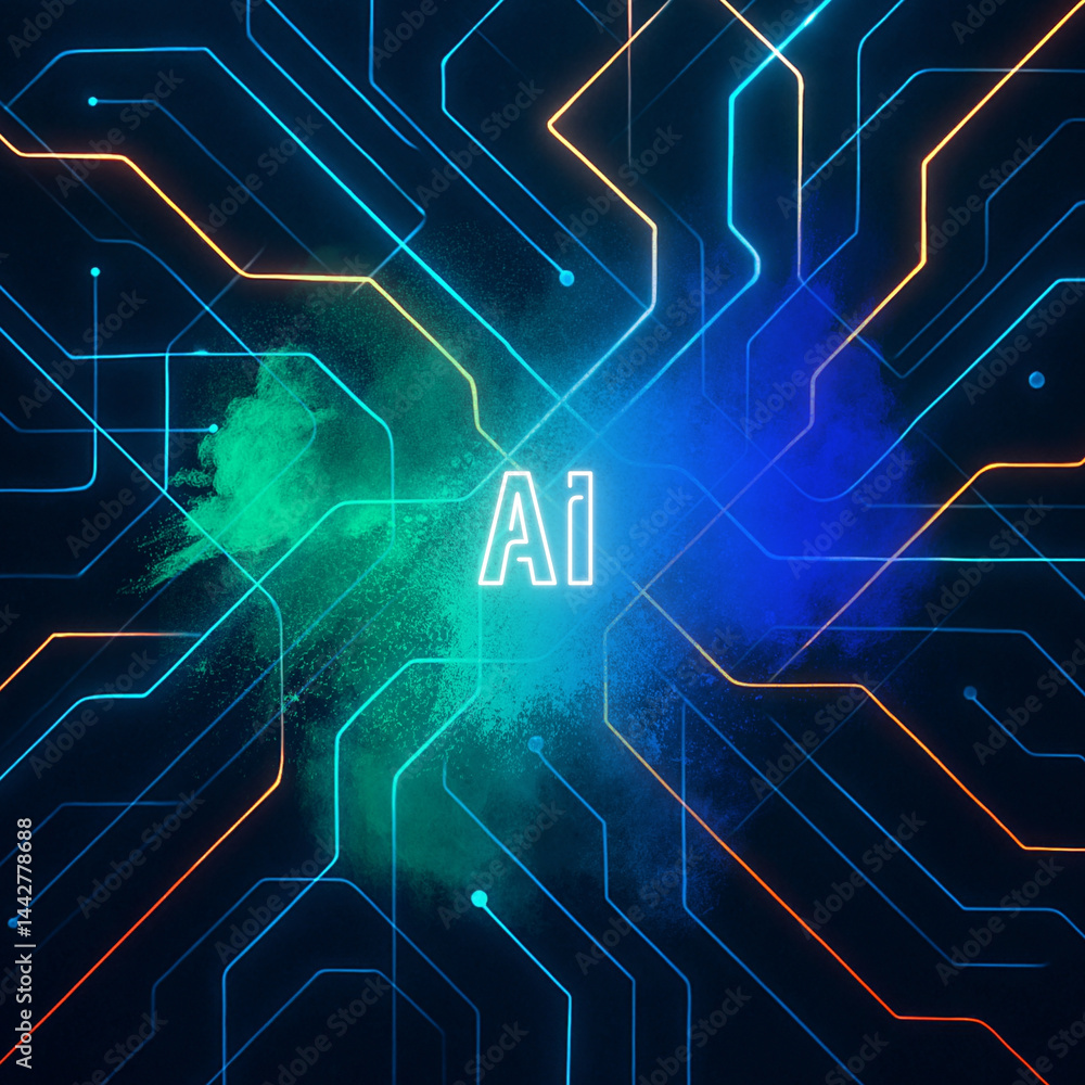 Obraz premium virtual technology background