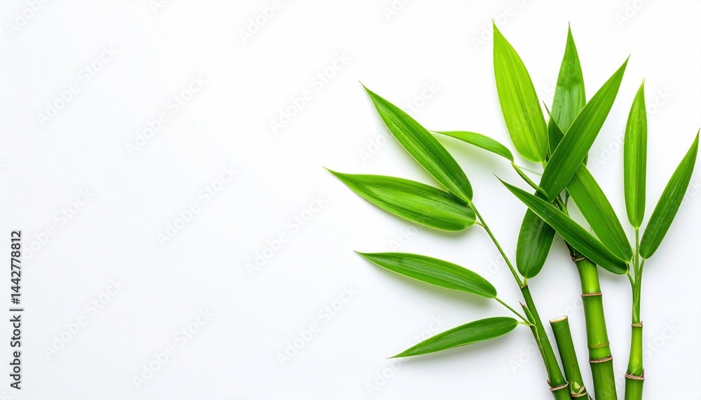 Fototapeta premium Bamboo plant arrangement indoor space greenery display minimalist aesthetic top-down view nature's serenity