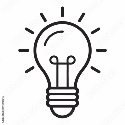 Light bulb. Icon for design. Easily editable