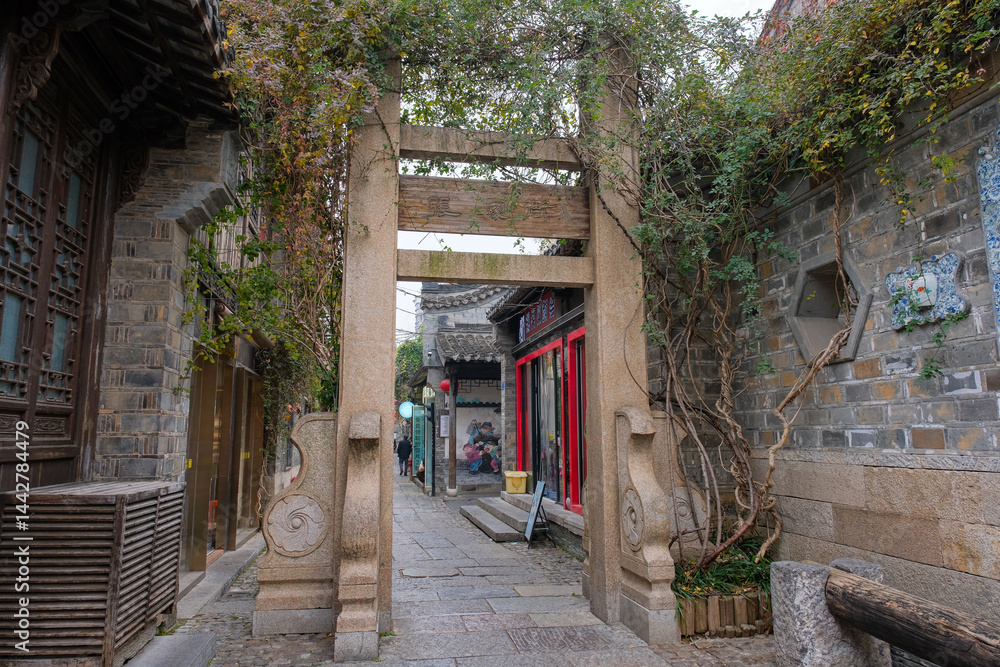 中国 南京市の繁華街 老門東の裏路地