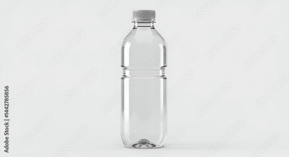 3D render of a plastic water bottle mockup on white background 3D render of a plastic water bottle mockup on white background
