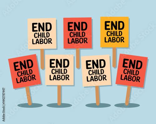 End Child Labor: Protest Signs - Social Justice Advocacy Graphic